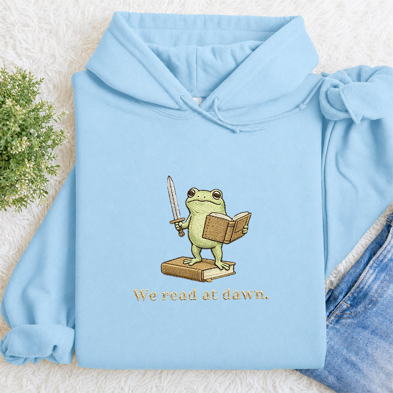 Embroidered We Read At Dawn Classic Adult Unisex Hoodie