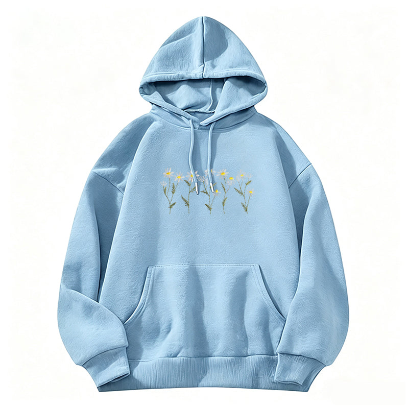 Embroidered Daisy Classic Adult Unisex Hoodie
