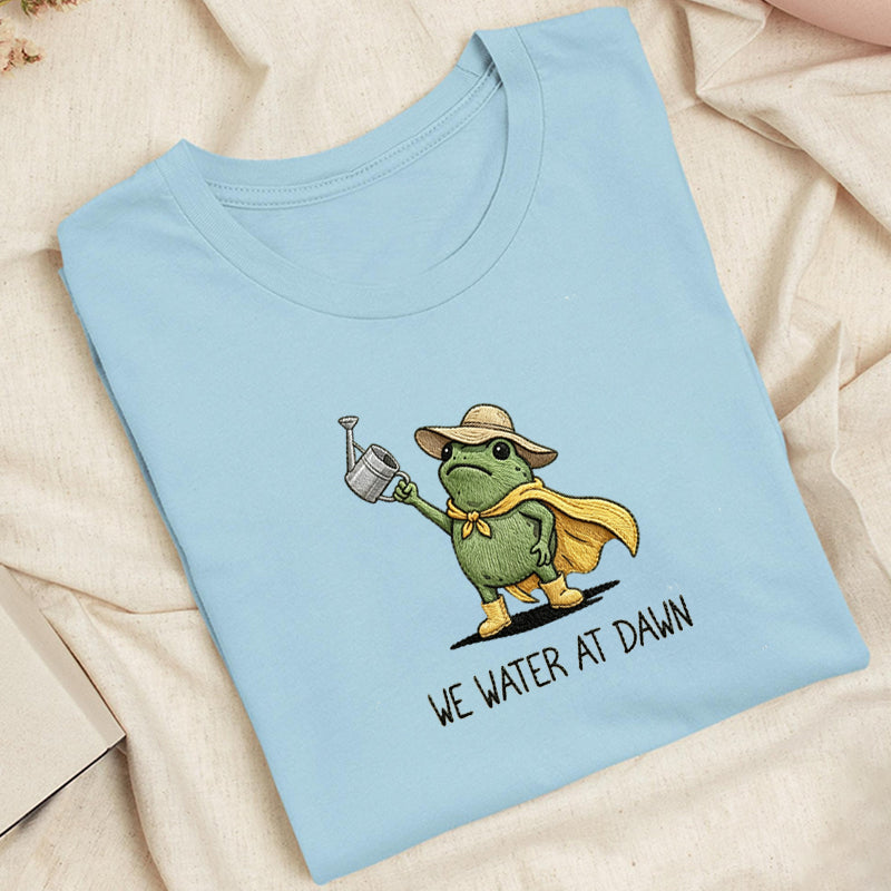 Embroidered We Water At Dawn Classic Adult Unisex Crew Neck T-Shirt