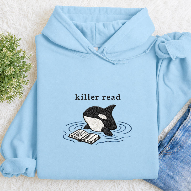 Embroidered Killer Read Orca Classic Adult Unisex Hoodie