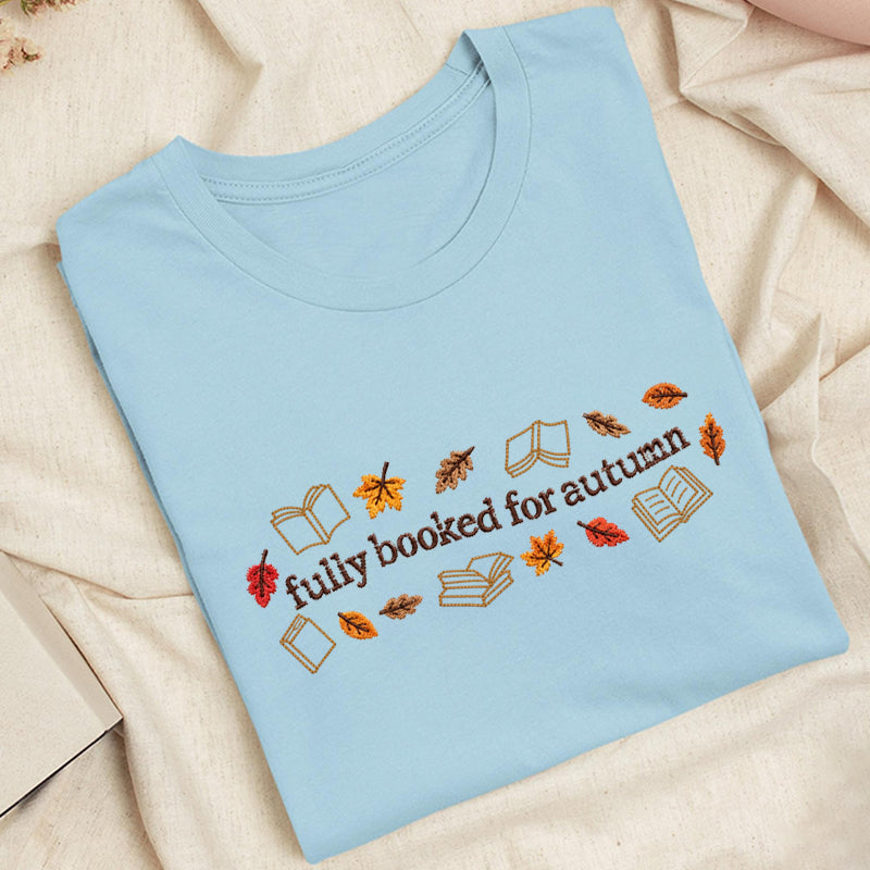 Embroidered Booked for Autumn Classic Adult Unisex Crew Neck T-Shirt