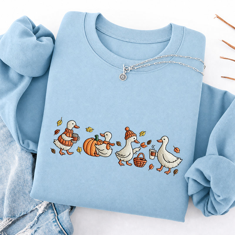 Embroidered Autumn Goose Classic Crewneck Sweatshirt