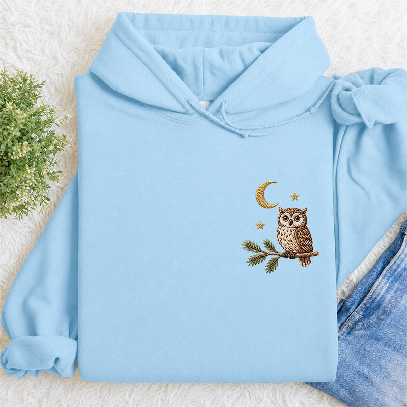Embroidered Night Owl Classic Adult Unisex Hoodie