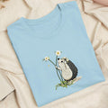 Embroidered Hedgehog Daisy Classic Adult Unisex Crew Neck T-Shirt
