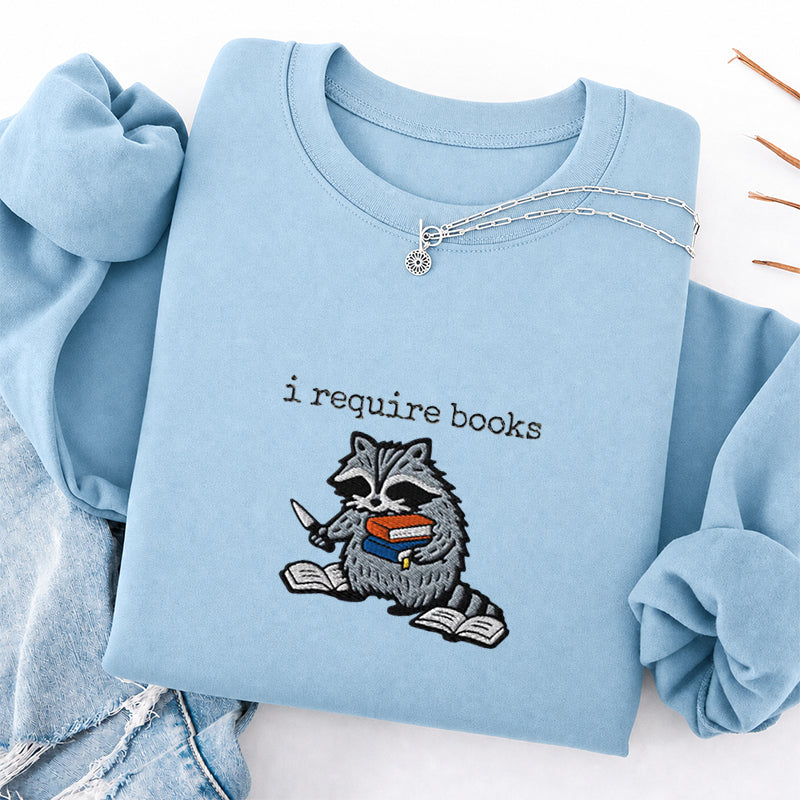 Embroidered I Required Books Classic Crewneck Sweatshirt