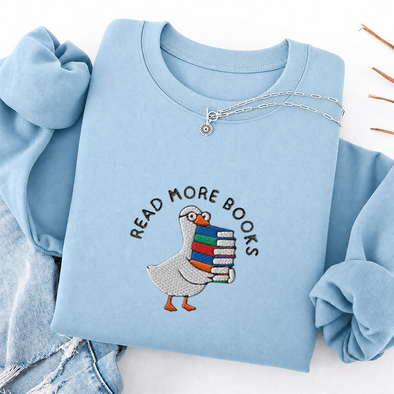 Embroidered Read More Books Goose Classic Crewneck Sweatshirt