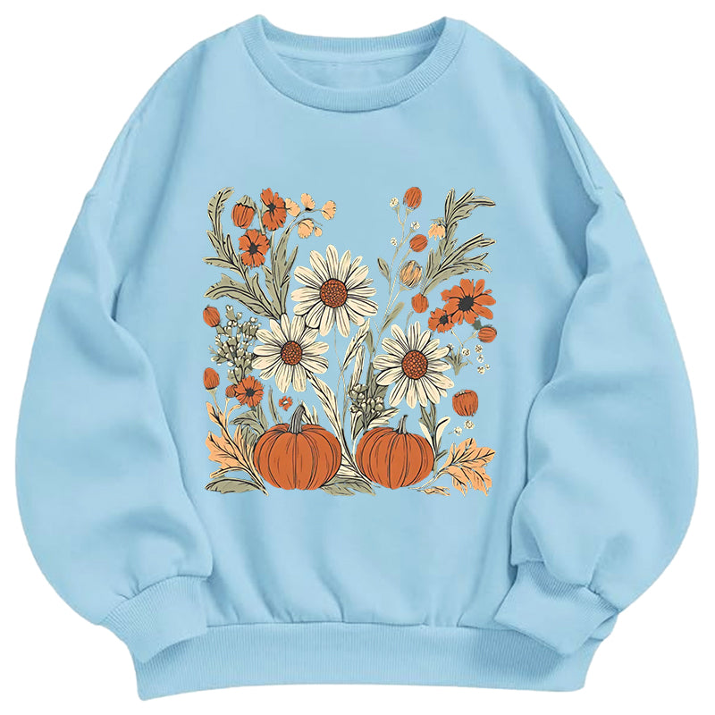 Pumpkin & Wildflower Garden Classic Adult Unisex Crewneck Sweatshirt