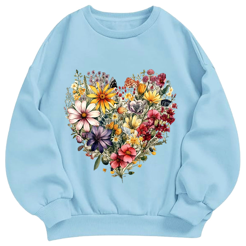 Blooming Heart Garden Classic Adult Unisex Crewneck Sweatshirts
