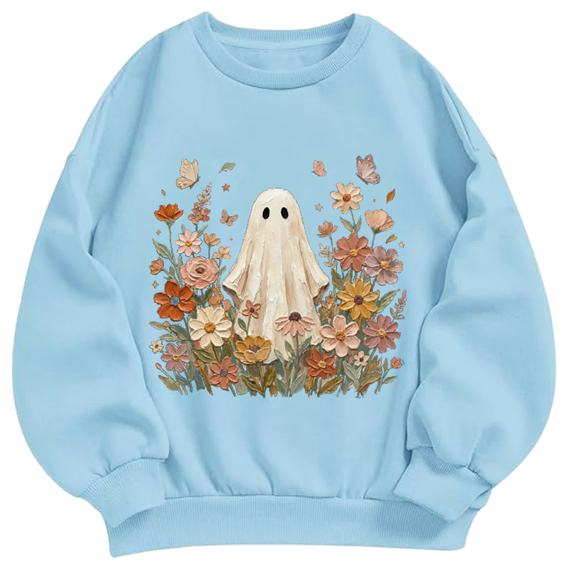 Ghost & Wildflower Garden Classic Adult Unisex Crewneck Sweatshirts