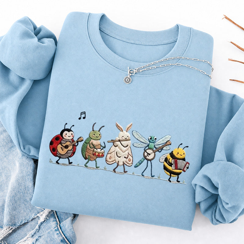 Embroidered Bug Orchestra Classic Crewneck Sweatshirt