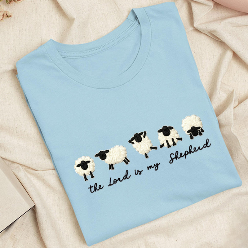 Embroidered Christian Sheep Classic Adult Unisex Crew Neck T-Shirt