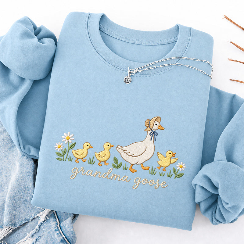 Embroidered Grandma Goose Classic Crewneck Sweatshirt