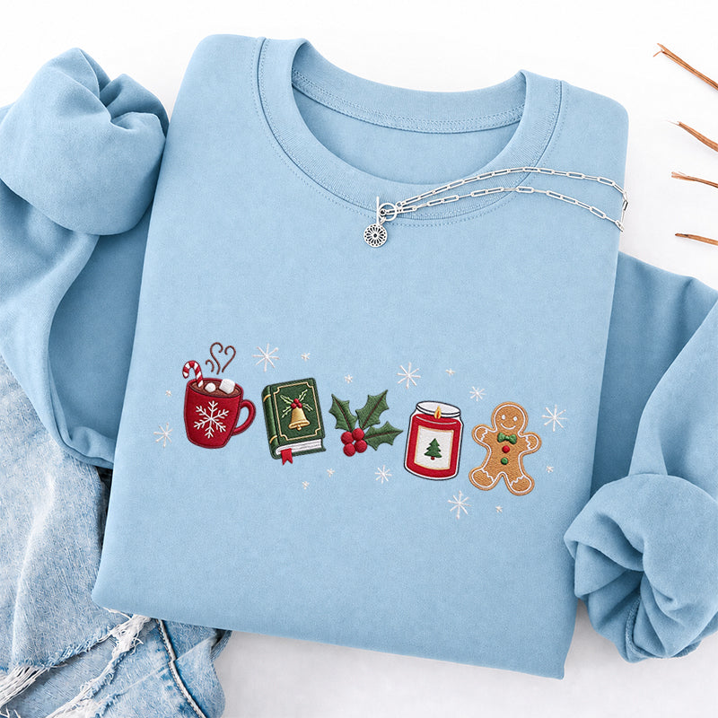 Embroidered Cozy Christmas Classic Crewneck Sweatshirt