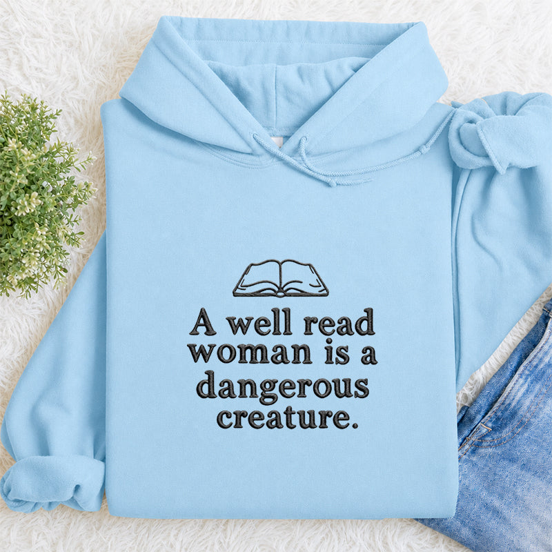 Embroidered A Well Read Woman Classic Adult Unisex Hoodie