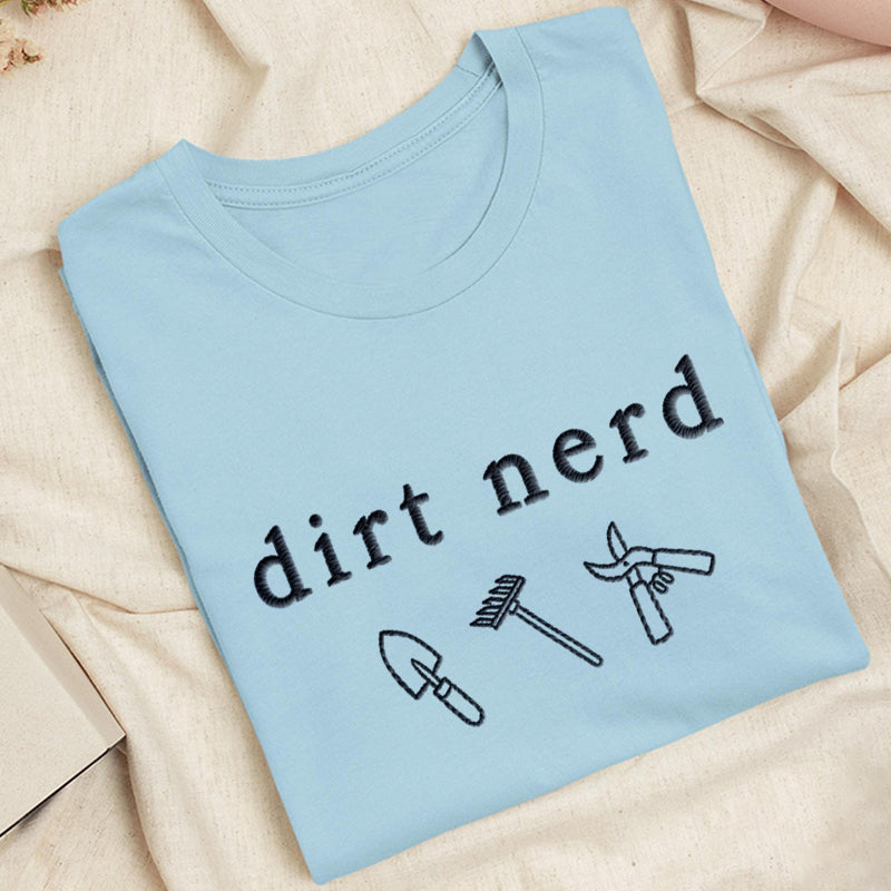 Embroidered Dirt Nerd Classic Adult Unisex Crew Neck T-Shirt