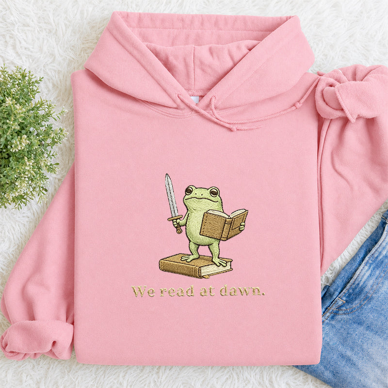 Embroidered We Read At Dawn Classic Adult Unisex Hoodie