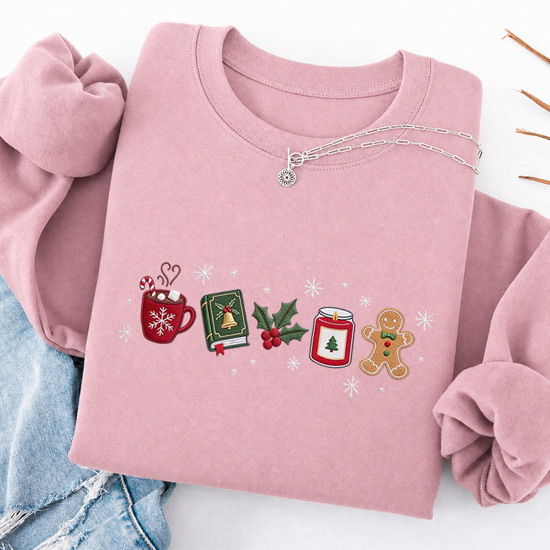 Embroidered Cozy Christmas Classic Crewneck Sweatshirt