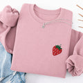 Embroidered Strawberry Classic Crewneck Sweatshirt