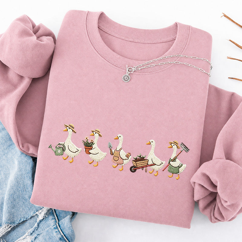 Embroidered Garden Goose Classic Crewneck Sweatshirt