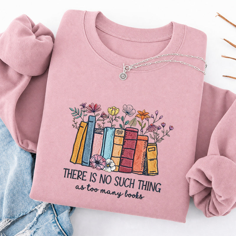 Embroidered Floral Book Classic Crewneck Sweatshirt