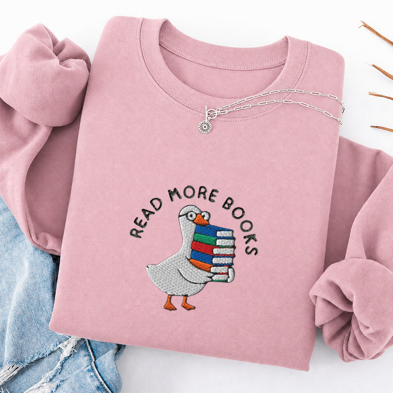 Embroidered Read More Books Goose Classic Crewneck Sweatshirt