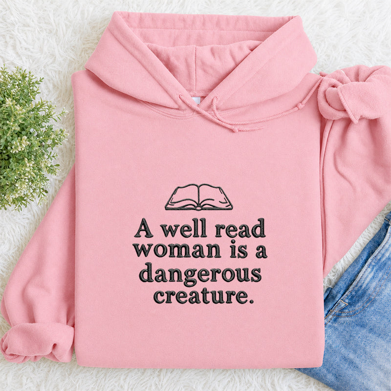 Embroidered A Well Read Woman Classic Adult Unisex Hoodie