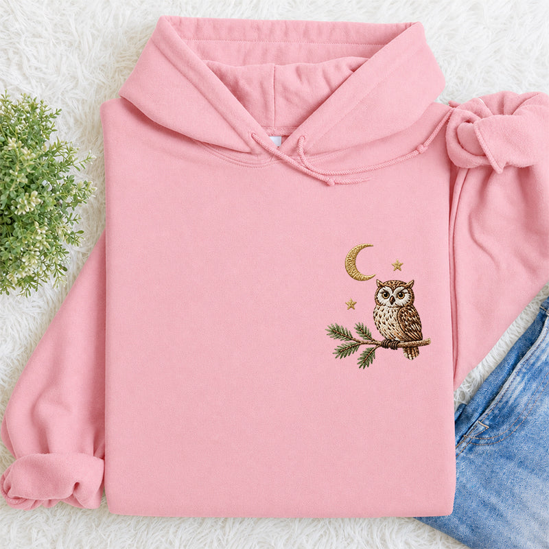 Embroidered Night Owl Classic Adult Unisex Hoodie
