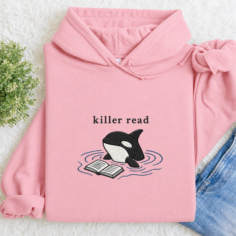 Embroidered Killer Read Orca Classic Adult Unisex Hoodie