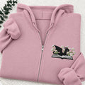 Embroidered Floral Dragon Book Classic Full Zip Hoodie