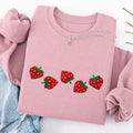 Embroidered Strawberry Classic Crewneck Sweatshirt