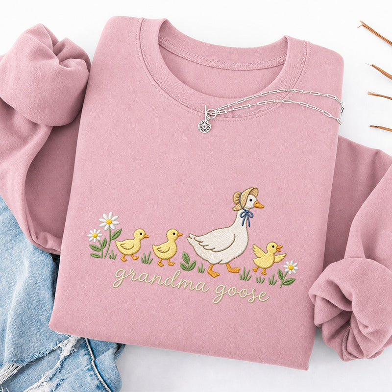Embroidered Grandma Goose Classic Crewneck Sweatshirt