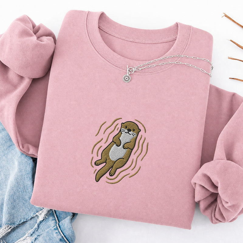Embroidered Otter Classic Crewneck Sweatshirt
