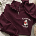 Embroidered Haunted By My TBR Classic Quarter Zip Sweatshirt