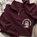 Embroidered Read Banned Books Owl Classic Quarter Zip Sweatshirt