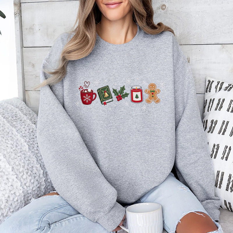 Embroidered Cozy Christmas Classic Crewneck Sweatshirt
