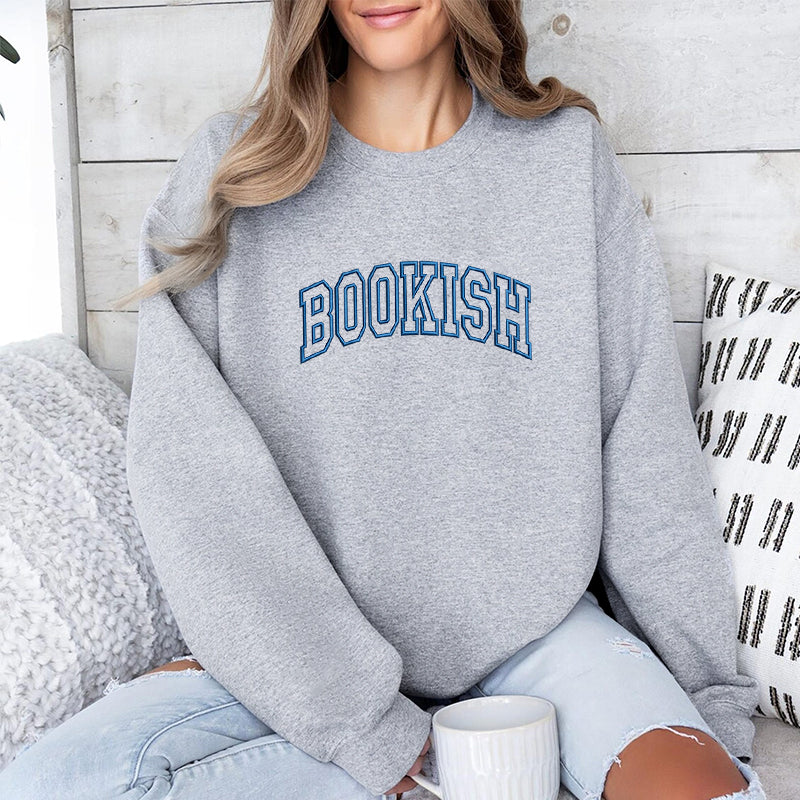 Embroidered Bookish Classic Crewneck Sweatshirt
