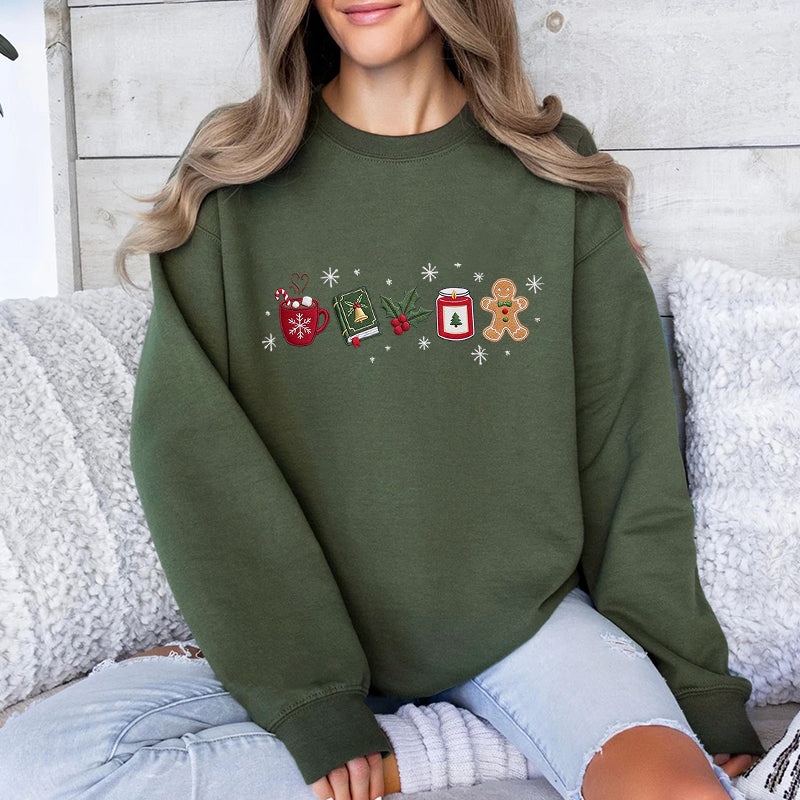 Embroidered Cozy Christmas Classic Crewneck Sweatshirt