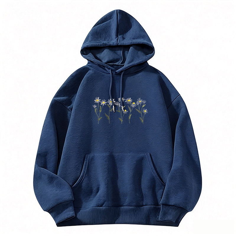 Embroidered Daisy Classic Adult Unisex Hoodie