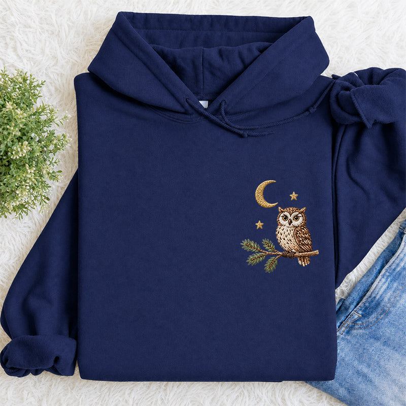 Embroidered Night Owl Classic Adult Unisex Hoodie
