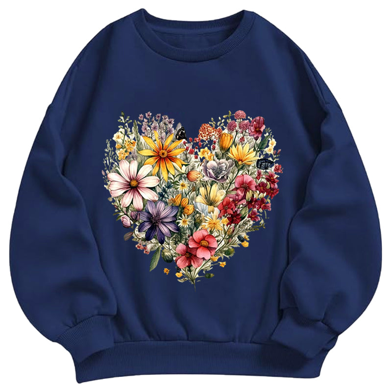Blooming Heart Garden Classic Adult Unisex Crewneck Sweatshirts