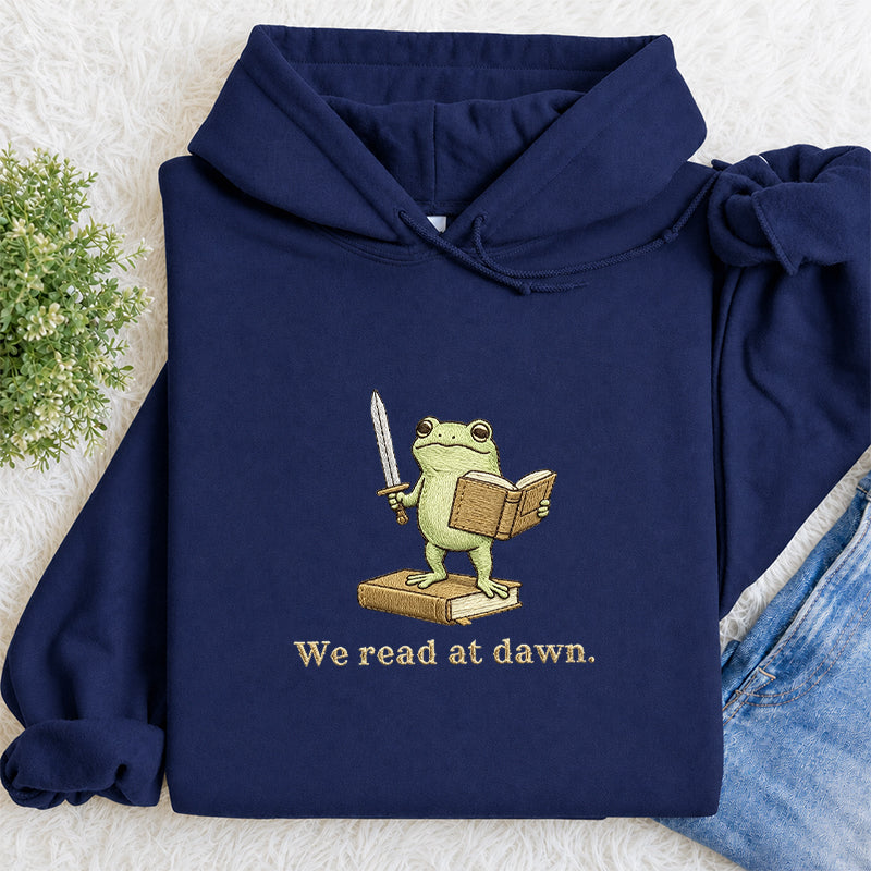 Embroidered We Read At Dawn Classic Adult Unisex Hoodie