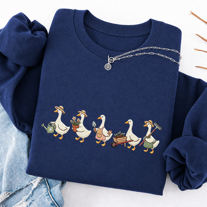 Embroidered Garden Goose Classic Crewneck Sweatshirt
