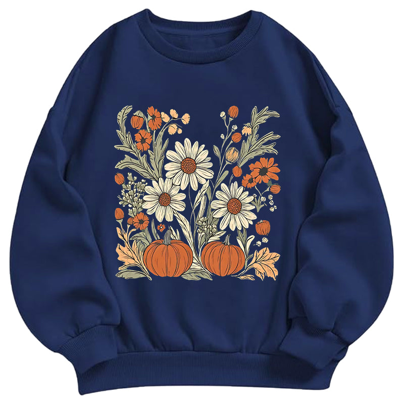 Pumpkin & Wildflower Garden Classic Adult Unisex Crewneck Sweatshirt