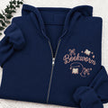 Embroidered Funny Bookworm Classic Full Zip Hoodie