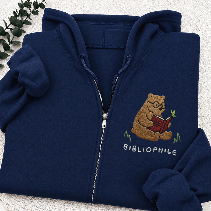 Embroidered Reading Bear Classic Full Zip Hoodie