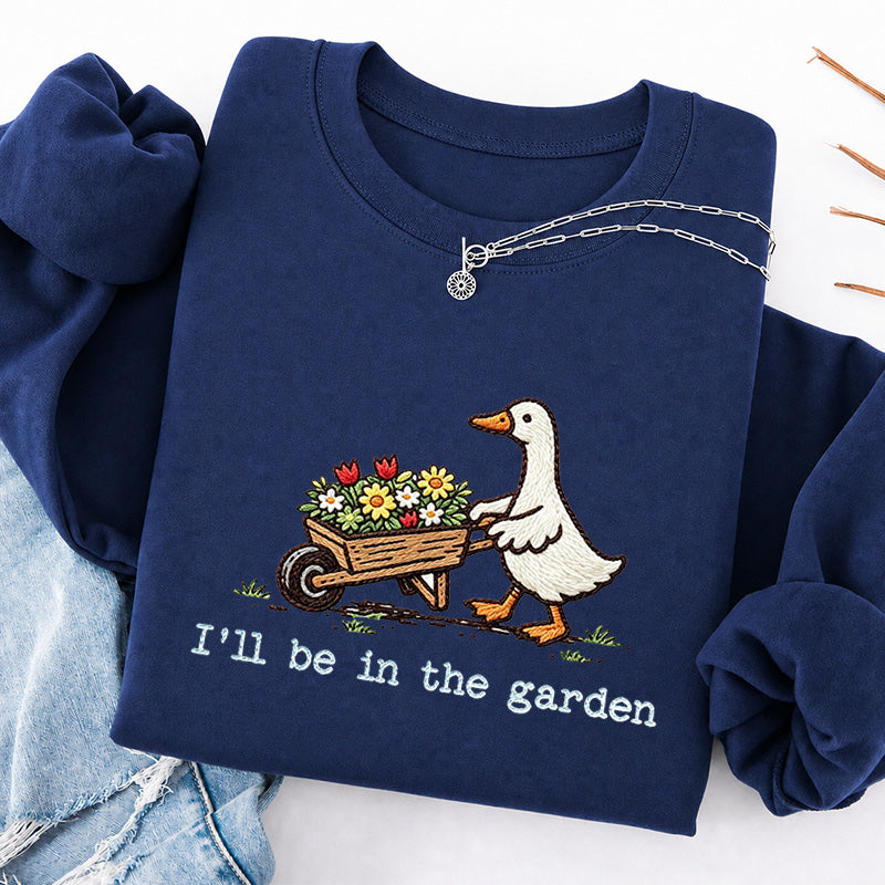 Embroidered Silly Goose Garden Classic Crewneck Sweatshirt