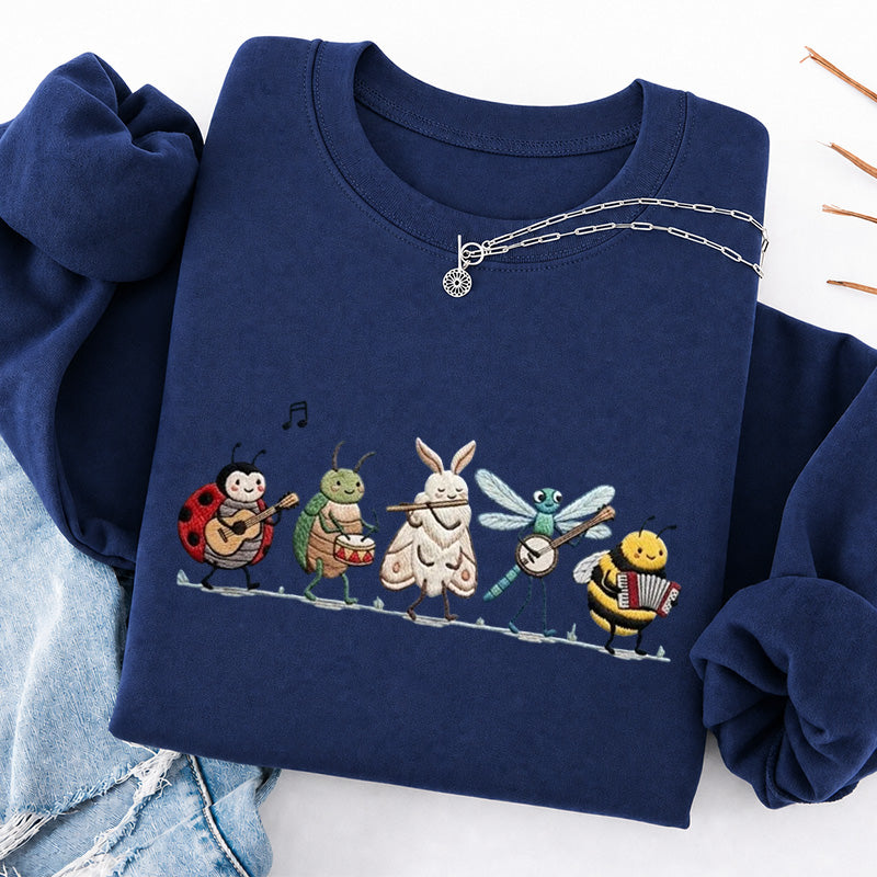 Embroidered Bug Orchestra Classic Crewneck Sweatshirt