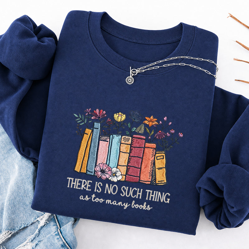 Embroidered Floral Book Classic Crewneck Sweatshirt