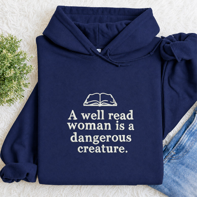 Embroidered A Well Read Woman Classic Adult Unisex Hoodie