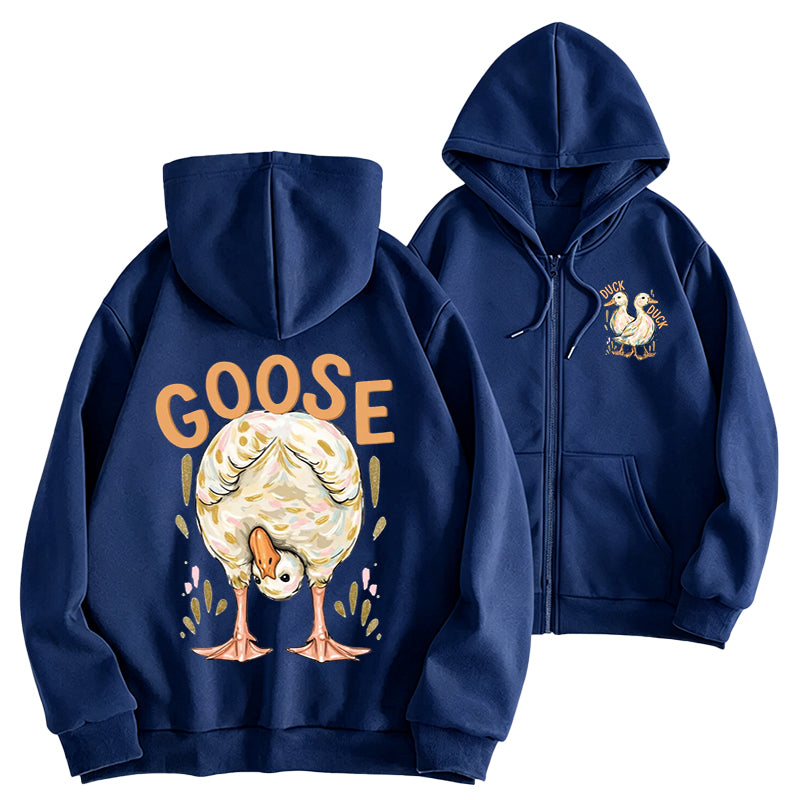 Funny Goose Adult Unisex Full Zip Hoodie